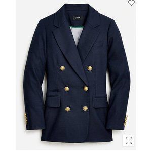 J.Crew $248 Bristol Blazer Stretch Linen Blend Navy Size 4 AW081